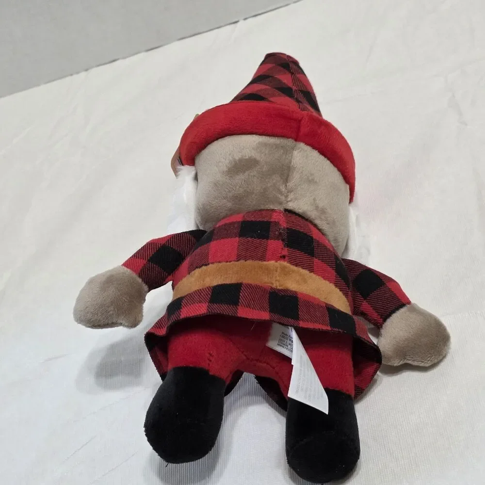 Great Wolf Lodge Wiley Gnome Holiday Plush Red and Black Plaid 12